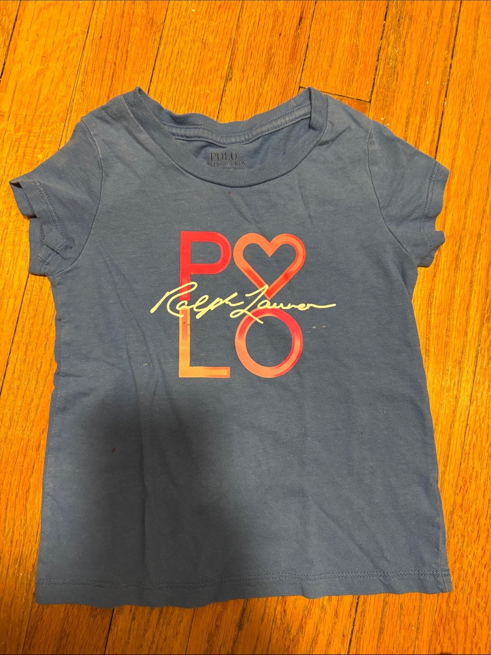 Ralph Lauren Kids Navy Blue Graphic POLO Heart Short Sleeve Tee